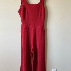 Red Knit Jumpsuit